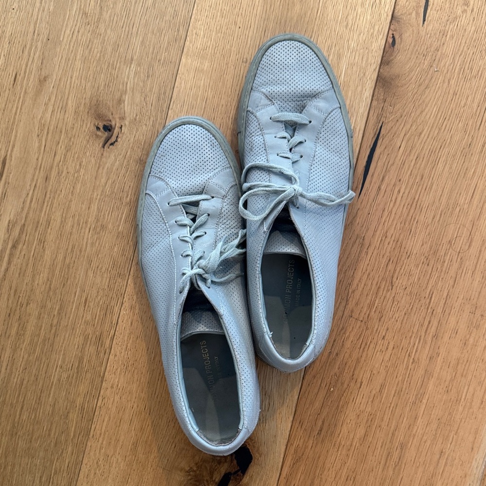 Common Projects Light Gray Perforated Sneakers - image 3